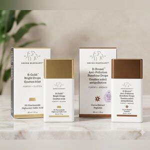 Drunk Elephant Duo: D-Bronzi Sunshine Drops & B-Goldi Bright Drops ✨NIB